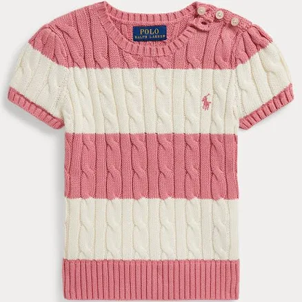 Polo Ralph Lauren Women's Striped Cable-Knit Cotton Sweater