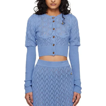 Vivienne Westwood Ella Cropped Pointelle Knit Cardigan