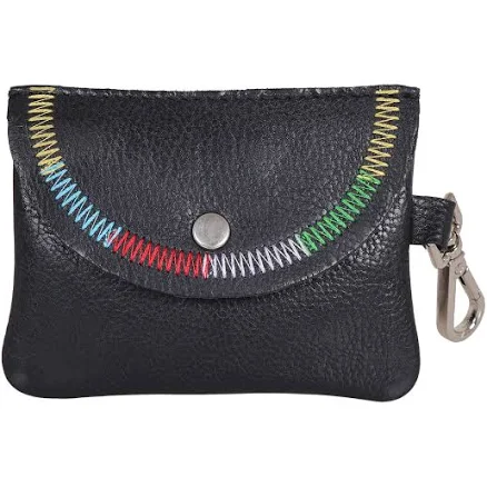 Leather Stitch Mini Snap Pouch