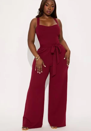 Fashion Nova Women's Theya Crepe Wide Leg Jumpsuit