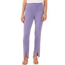 New 1 State Split Cuff Straight Leg Pants Front Slit Trousers Purple Size 18W