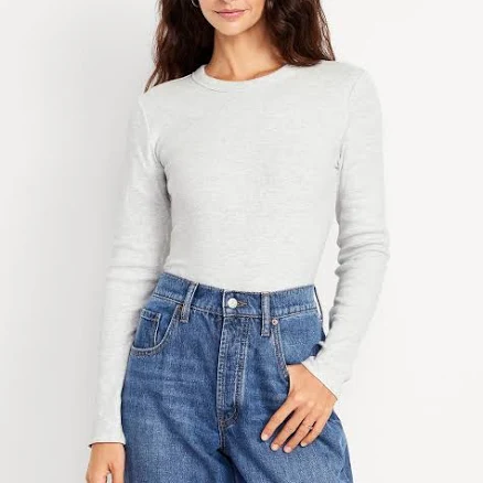 Old Navy Women's Snug Long-Sleeve Crew-Neck T-Shirt