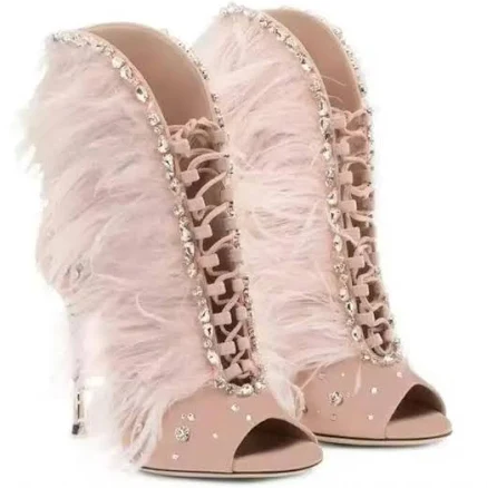 Odette Feather Rhinestone Shoes