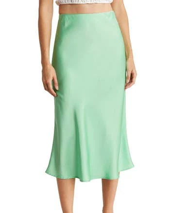 Renee C Satin Midi Skirt