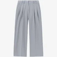 Two-Tuck Wide Wool Pants LIGHT GREY S