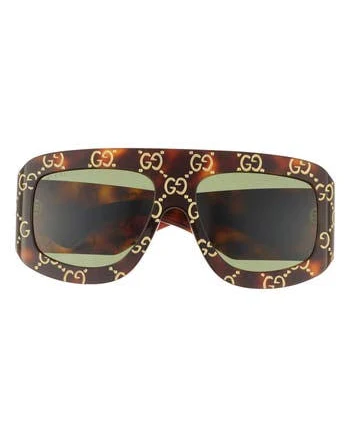 Gucci Men's Shield-Frame Acetate Sunglasses