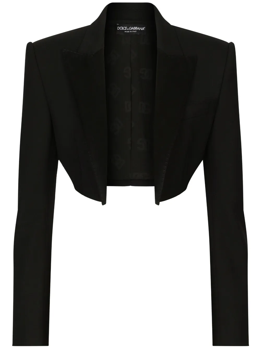 Cropped Open-front Blazer