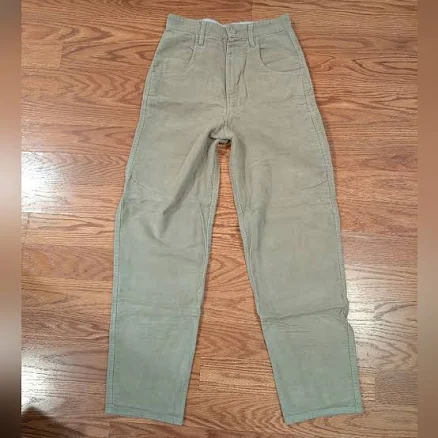 Isabel Marant Pants & Jumpsuits | Isabel Marant Cotton Velvet High Waist Pants In Beige, Sz 4 / 27 | Color: Cream/Tan | Size: 4 | Caitlinem's Closet