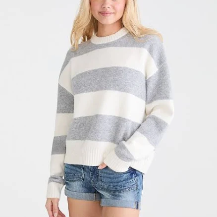 Aeropostale Women's Oversized Striped Cotton Sweater