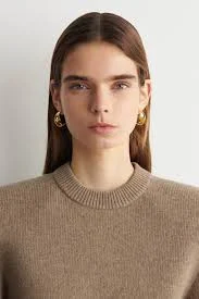 COS Women's Twisted Ribbon Hoop Earrings