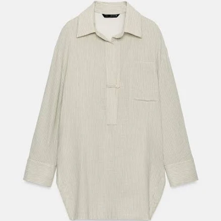 Zara Asymmetric Striped Shirt