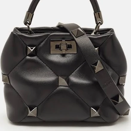 Valentino Garavani Roman Stud Quilted Nappa Leather Top-Handle Handbag