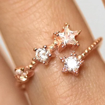 Women's Dainty Star Statement Ring