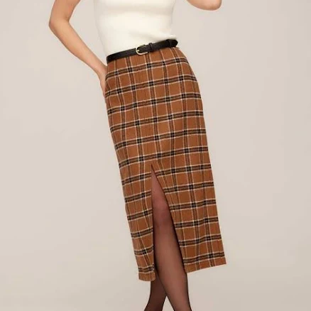Kaia Plaid Midi Skirt