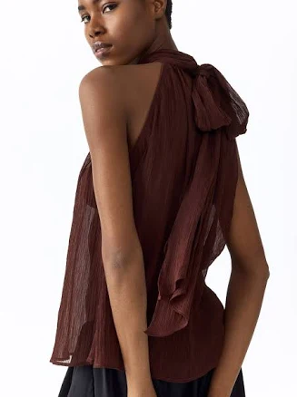 H&M Ladies Scarf-Collar Chiffon Top