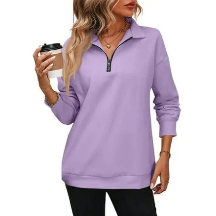 Mohiass Women's Half Zip Oversized Fleece Sweatshirt