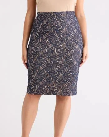 Renee C Jacquard Pencil Skirt