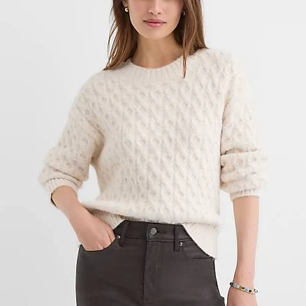 Loft Women's Fuzzy Cable Sweater