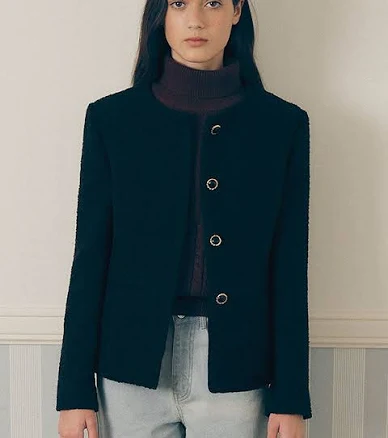 Non-Collar Button Jacket
