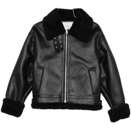 Loose Fit Line Shearling Jacket