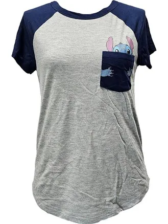 Women's Disney Stitch Junior Pocket Fashion Tee