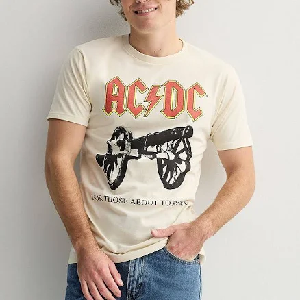ACDC Men's For Those About To Rock Cannon Shine Graphic T-Shirt