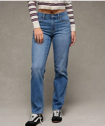 AE Stretch Super High-Waisted Straight Jean Women's