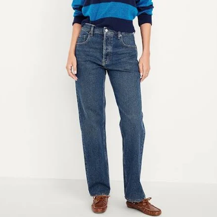 Old Navy Women's Mid-Rise Slouchy Straight Jeans