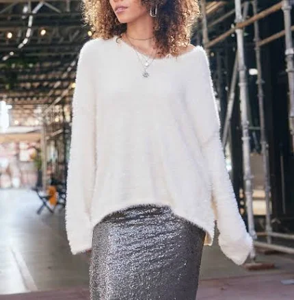 Sophie & Hailee Women's Boho Mohair V Neck Sweater