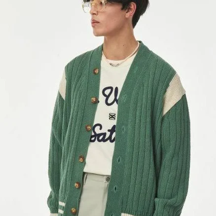 Varsity Oversized Bookle Cardigan