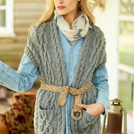 Aran Hand Knit Yak Merino Wool Vest