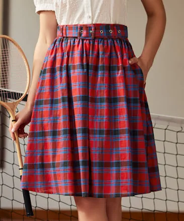 Old-School Sweetheart Plaid Skirt