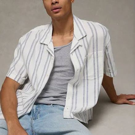 AE Men's Relaxed Fit Camp Collar Shirt