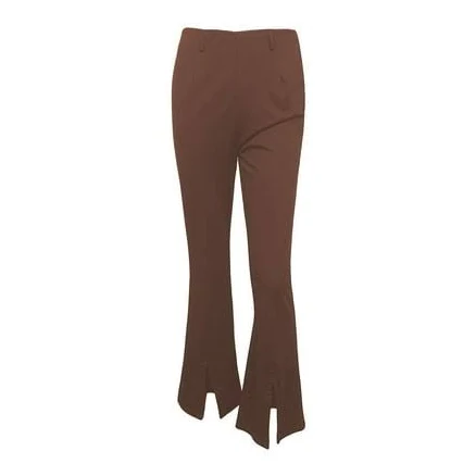 Women's High-Waisted Bootcut Pants with Split Slit