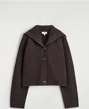 Sailor-Collar Wool Cardigan