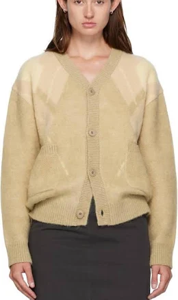 COOR Hairy Mixed Argyle Cardigan