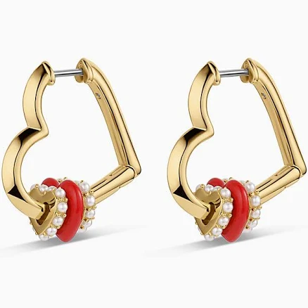 18k Gold Love Pearl Hoops