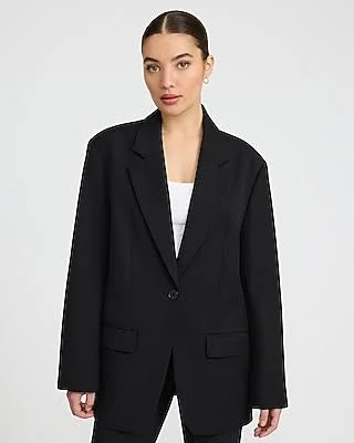 Express Women's Oversized One Button Cropped Business Blazer