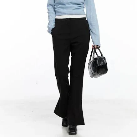 Side Slit Bootcut Trousers