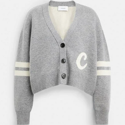 Coach Women's Signature Script Cropped Cardigan