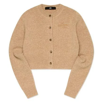 LMC Script Hairy Knit Cropped Cardigan