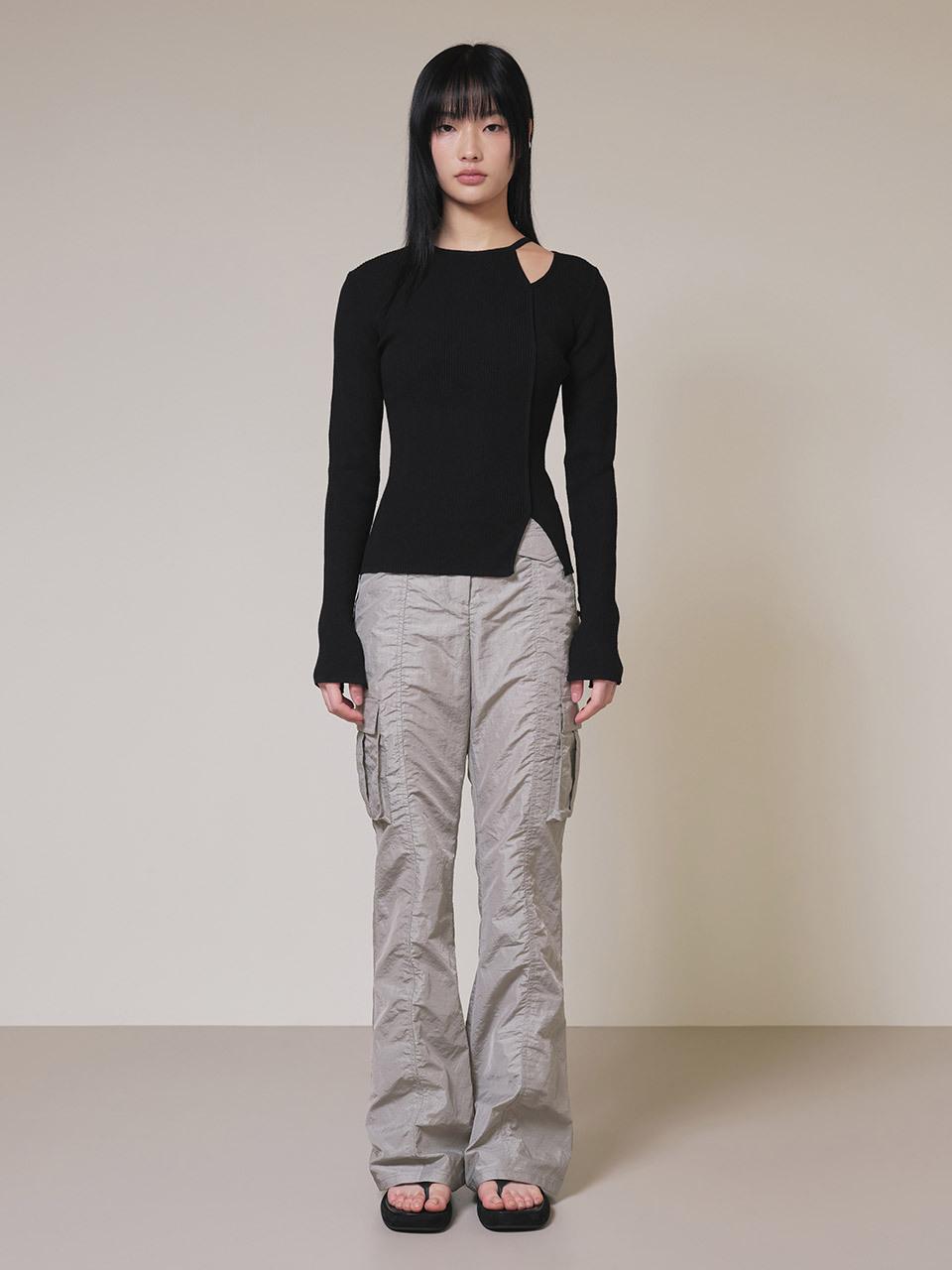 Cargo Shirring Pants_Grey