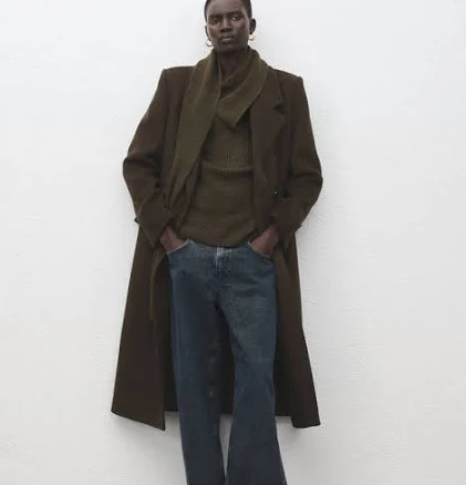 MANGO Women's Double-Breasted Wool Coat