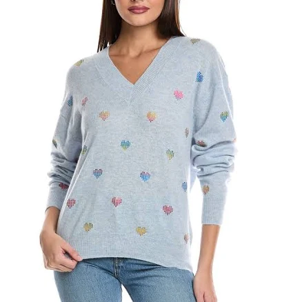 Brodie Cashmere Foil Heart Cashmere Cardigan