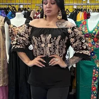 Mexican Embroidered Peasant Blouse
