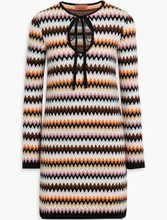 Missoni Jacquard-knit wool mini dress - Women - Orange Dresses - IT 38