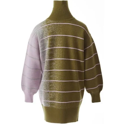 Fully Fashioning Jacquard Knit Sweater Dress