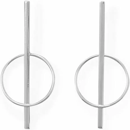 Circle And Bar Hoop Earrings