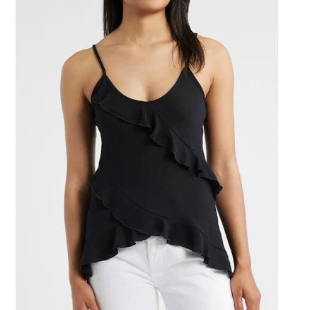 Loveappella Women's Ruffle Crepe Camisole