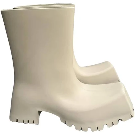Balenciaga Women's Trooper Square-toe Rubber Ankle Boots
